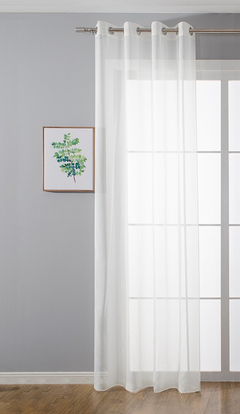 2er-Pack Ösen Gardinen Transparent Vorhang Set Wohnzimmer Voile Ösenvorhang Bleibandabschluß 203322