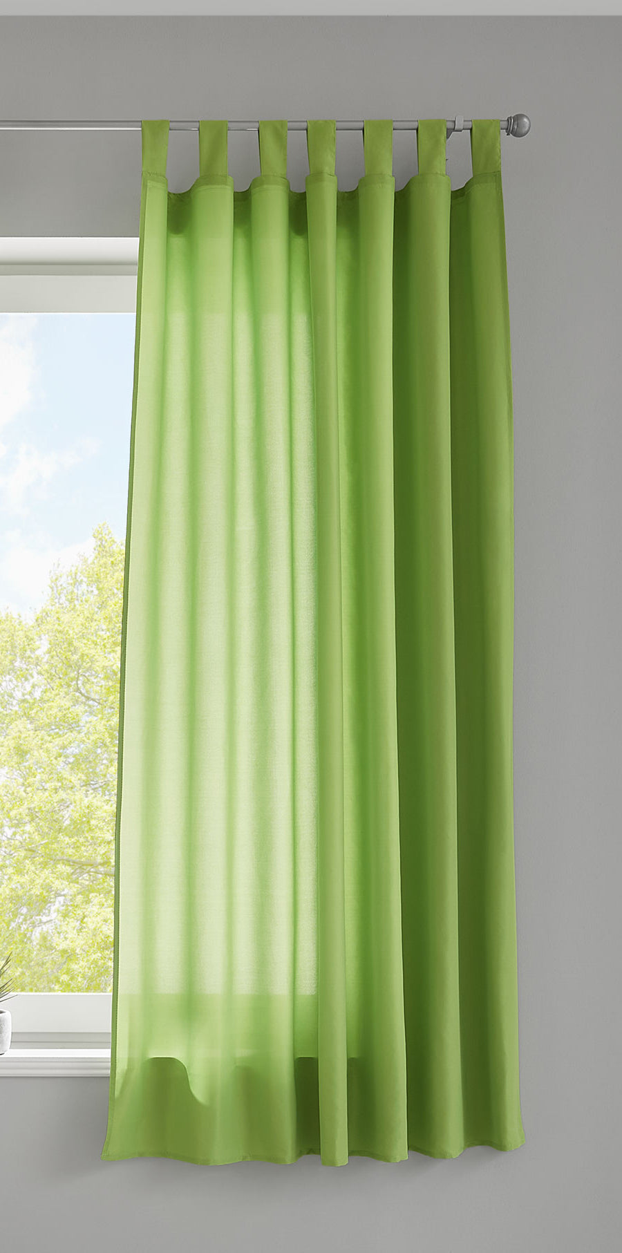 1er Set Vorhang Schal Schlaufen »Berlin« Microsatin Lichtdurchlässig Kräuselband Uni Matt 20400N
