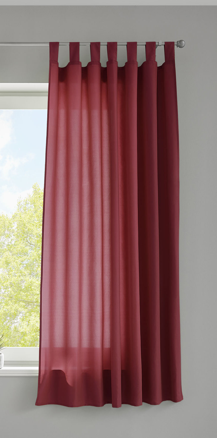 1er Set Vorhang Schal Schlaufen »Berlin« Microsatin Lichtdurchlässig Kräuselband Uni Matt 20400N