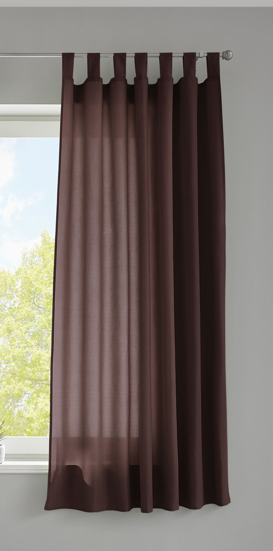 1er Set Vorhang Schal Schlaufen »Berlin« Microsatin Lichtdurchlässig Kräuselband Uni Matt 20400N