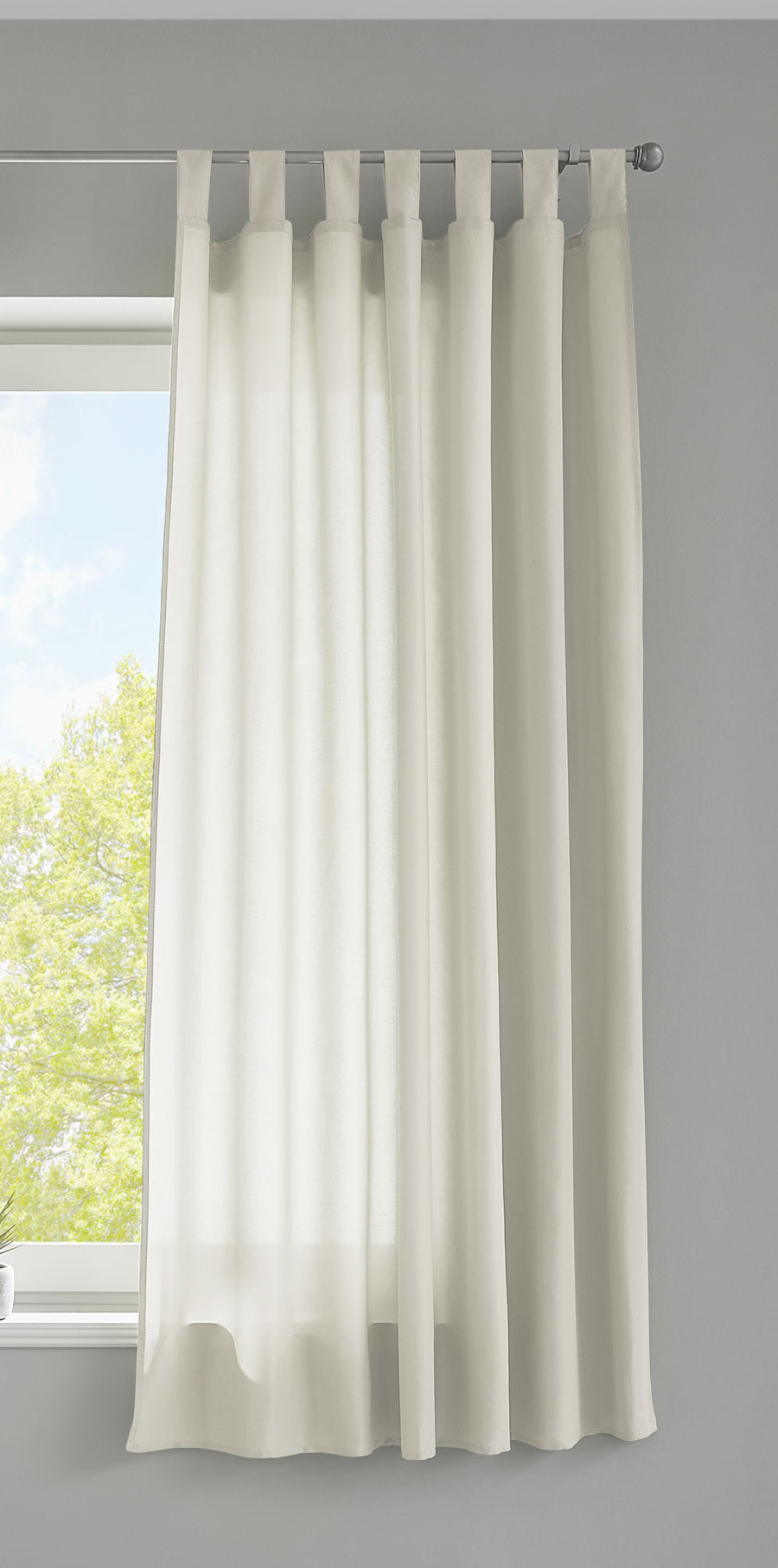 1er Set Vorhang Schal Schlaufen »Berlin« Microsatin Lichtdurchlässig Kräuselband Uni Matt 20400N