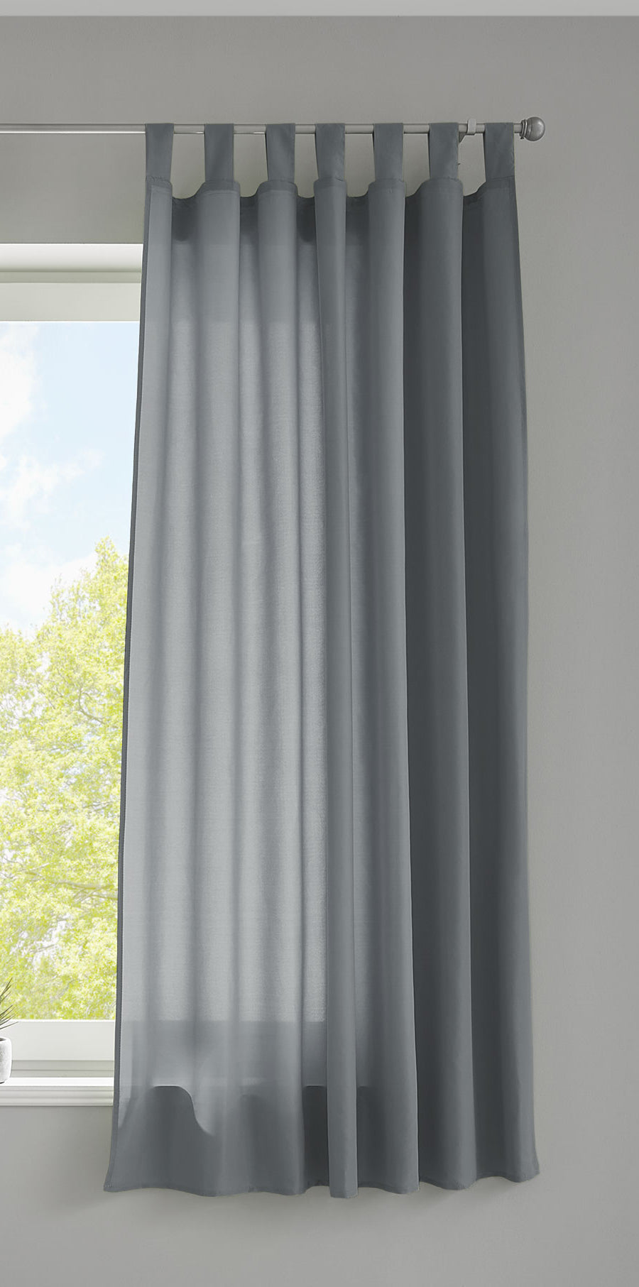 1er Set Vorhang Schal Schlaufen »Berlin« Microsatin Lichtdurchlässig Kräuselband Uni Matt 20400N
