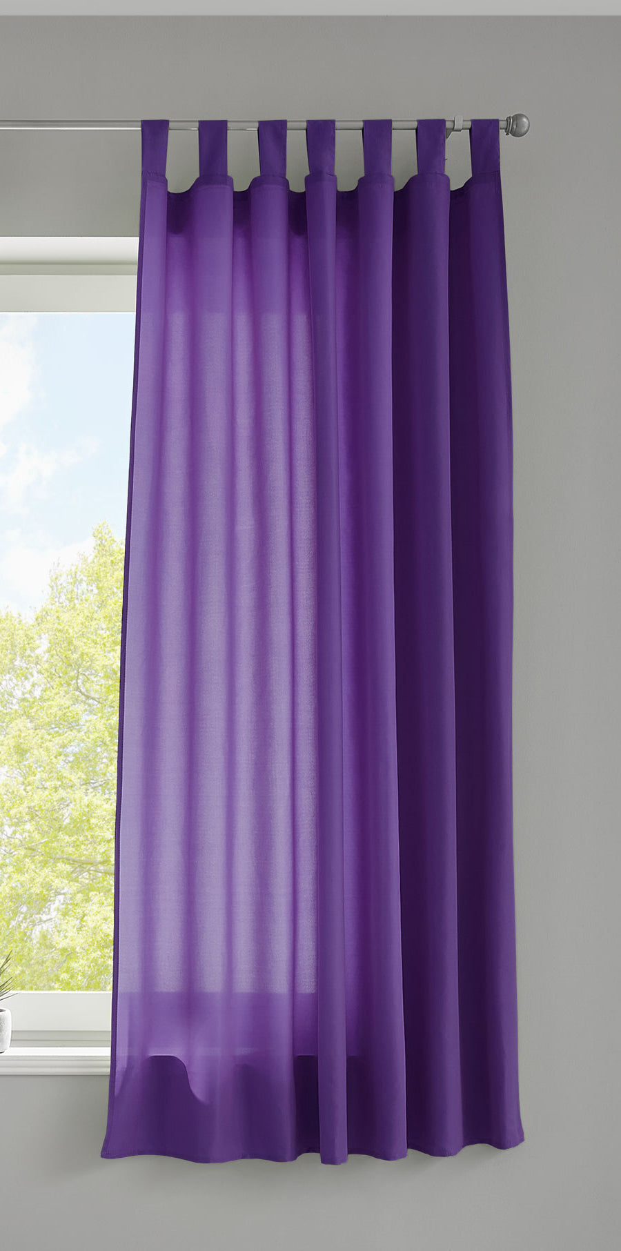 1er Set Vorhang Schal Schlaufen »Berlin« Microsatin Lichtdurchlässig Kräuselband Uni Matt 20400N