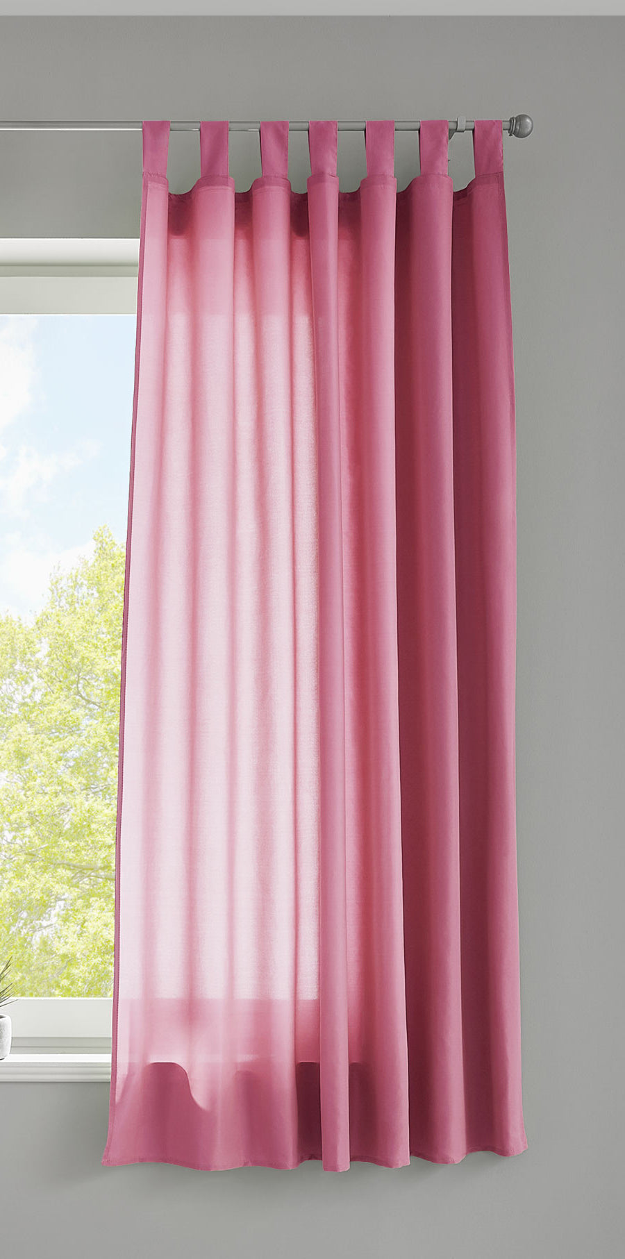 1er Set Vorhang Schal Schlaufen »Berlin« Microsatin Lichtdurchlässig Kräuselband Uni Matt 20400N