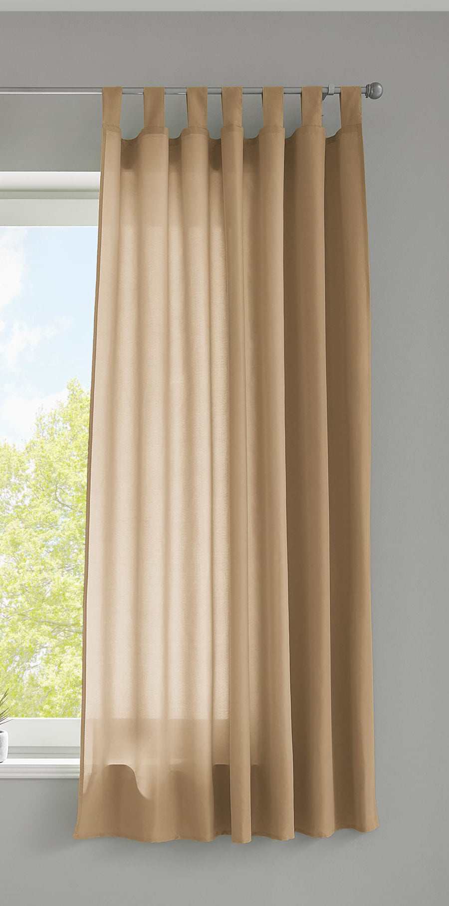 1er Set Vorhang Schal Schlaufen »Berlin« Microsatin Lichtdurchlässig Kräuselband Uni Matt 20400N