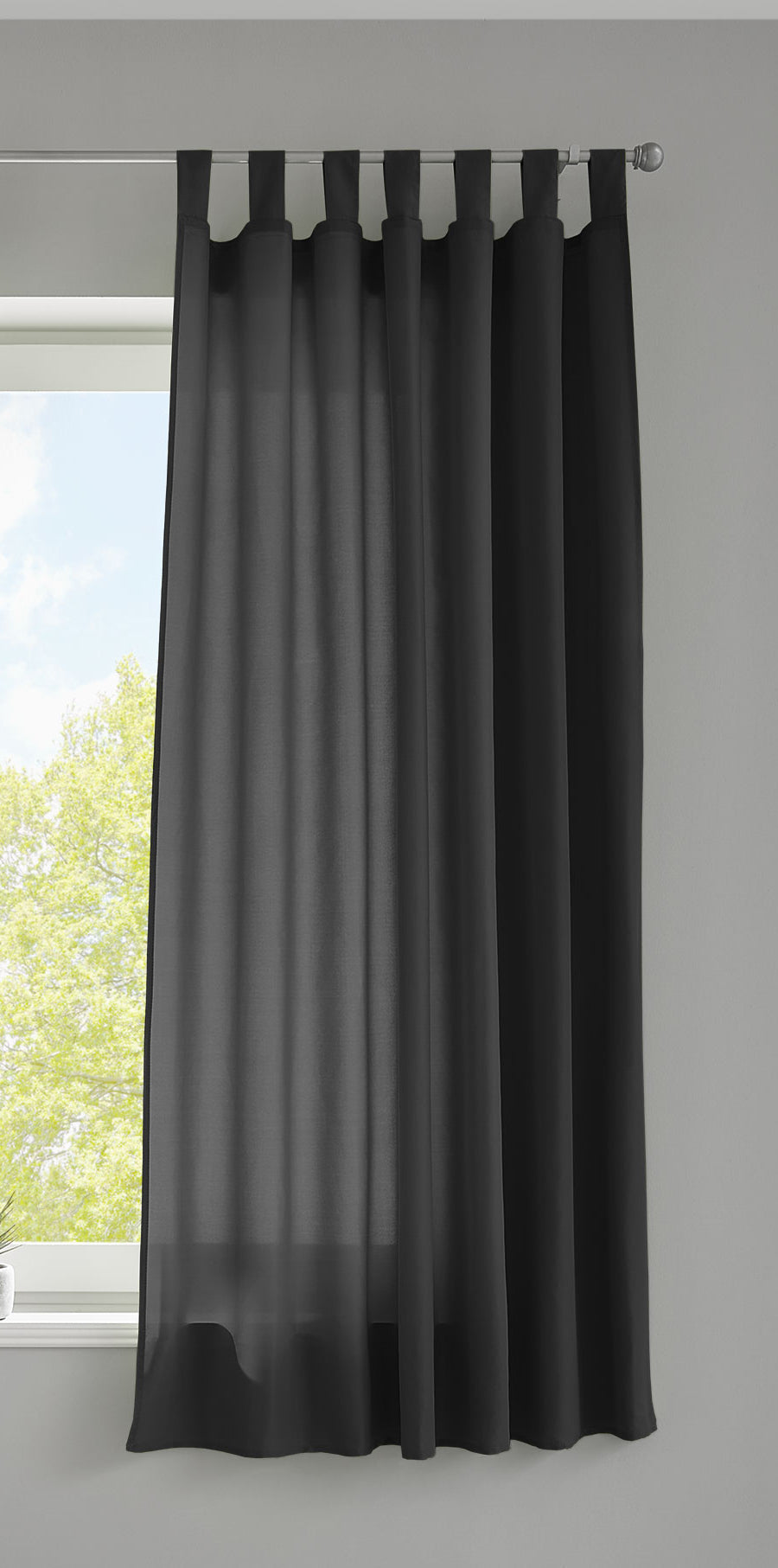 1er Set Vorhang Schal Schlaufen »Berlin« Microsatin Lichtdurchlässig Kräuselband Uni Matt 20400N