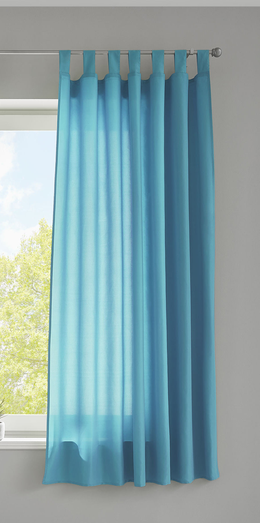 1er Set Vorhang Schal Schlaufen »Berlin« Microsatin Lichtdurchlässig Kräuselband Uni Matt 20400N