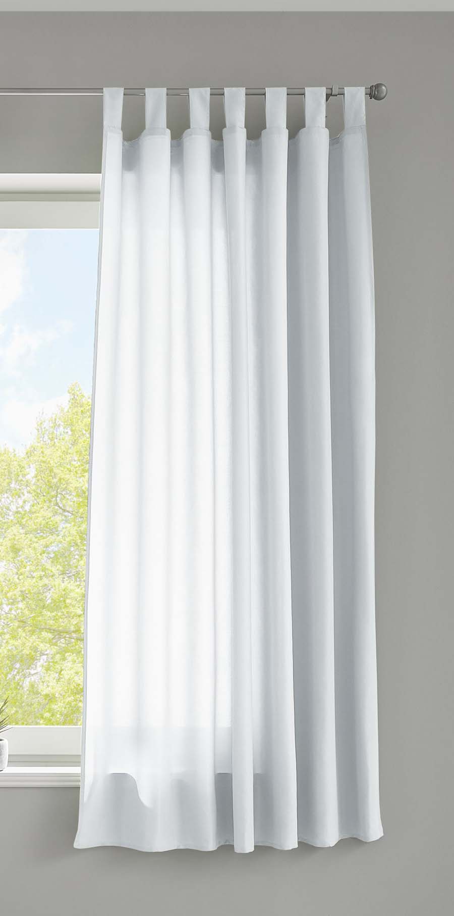 1er Set Vorhang Schal Schlaufen »Berlin« Microsatin Lichtdurchlässig Kräuselband Uni Matt 20400N