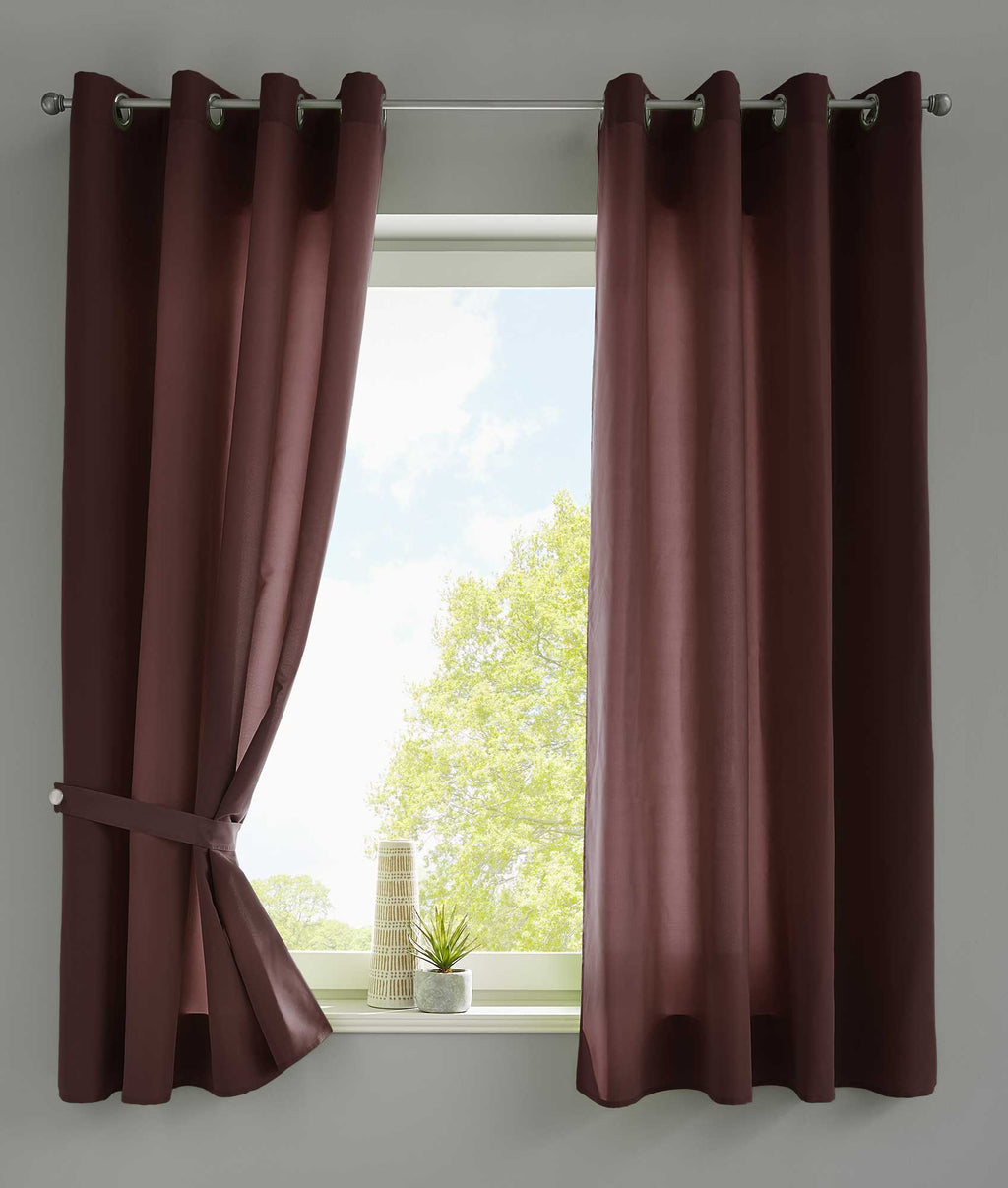 2er Set Vorhänge Schal Ösen »Berlin« Microsatin Lichtdurchlässig Uni Matt 20405N2