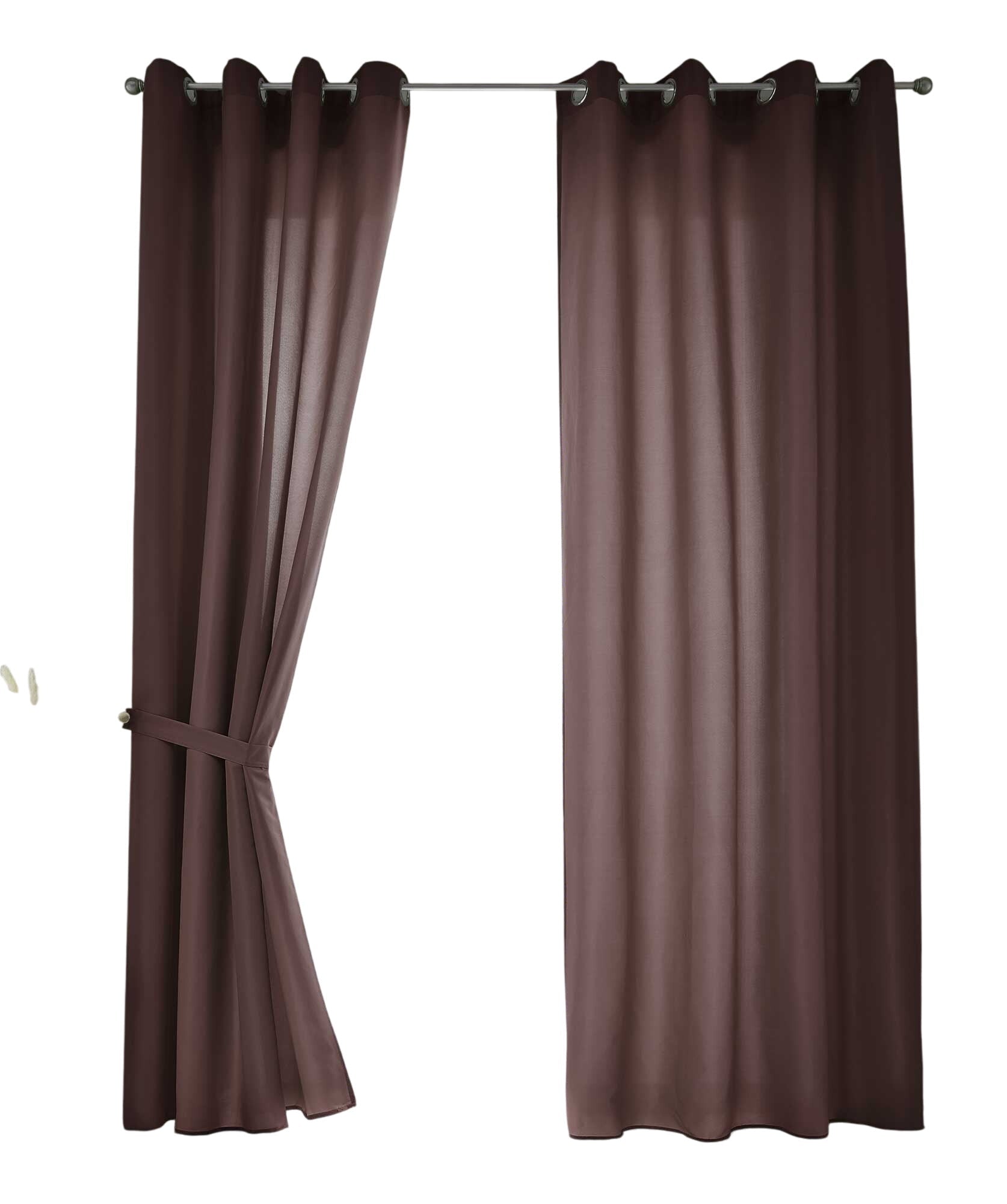 2er Set Vorhänge Schal Ösen »Berlin« Microsatin Lichtdurchlässig Uni Matt 20405N2