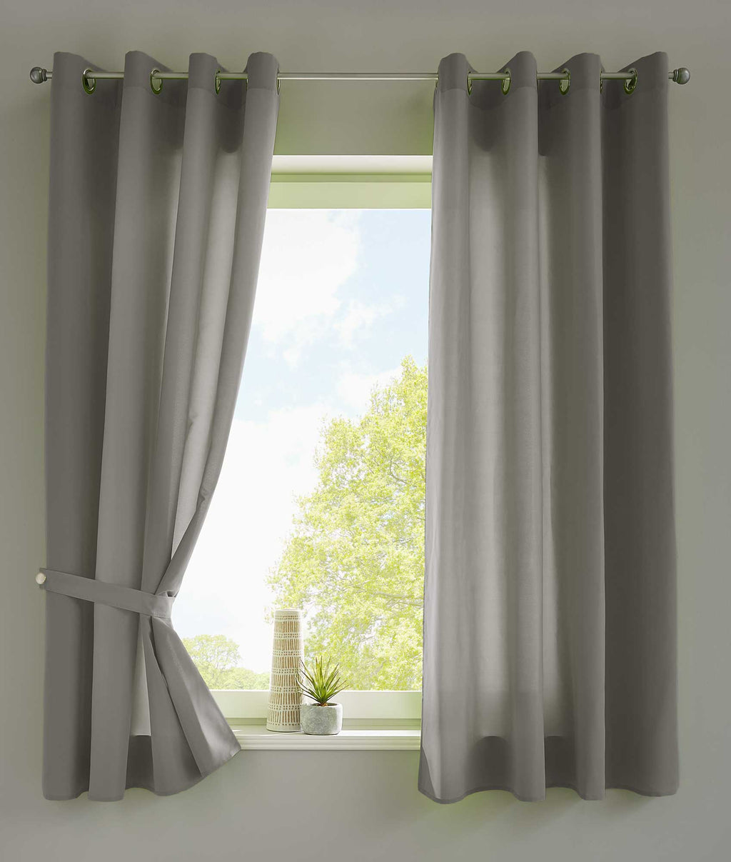 2er Set Vorhänge Schal Ösen »Berlin« Microsatin Lichtdurchlässig Uni Matt 20405N2