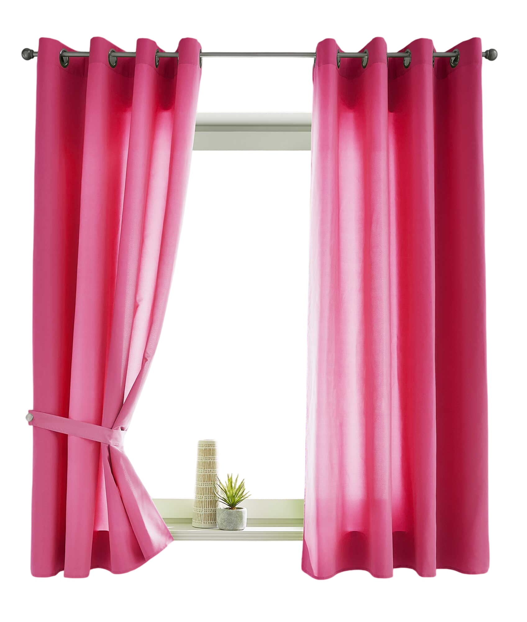 2er Set Vorhänge Schal Ösen »Berlin« Microsatin Lichtdurchlässig Uni Matt 20405N2