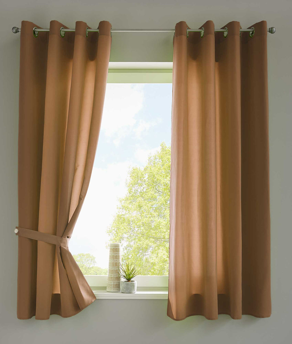 2er Set Vorhänge Schal Ösen »Berlin« Microsatin Lichtdurchlässig Uni Matt 20405N2