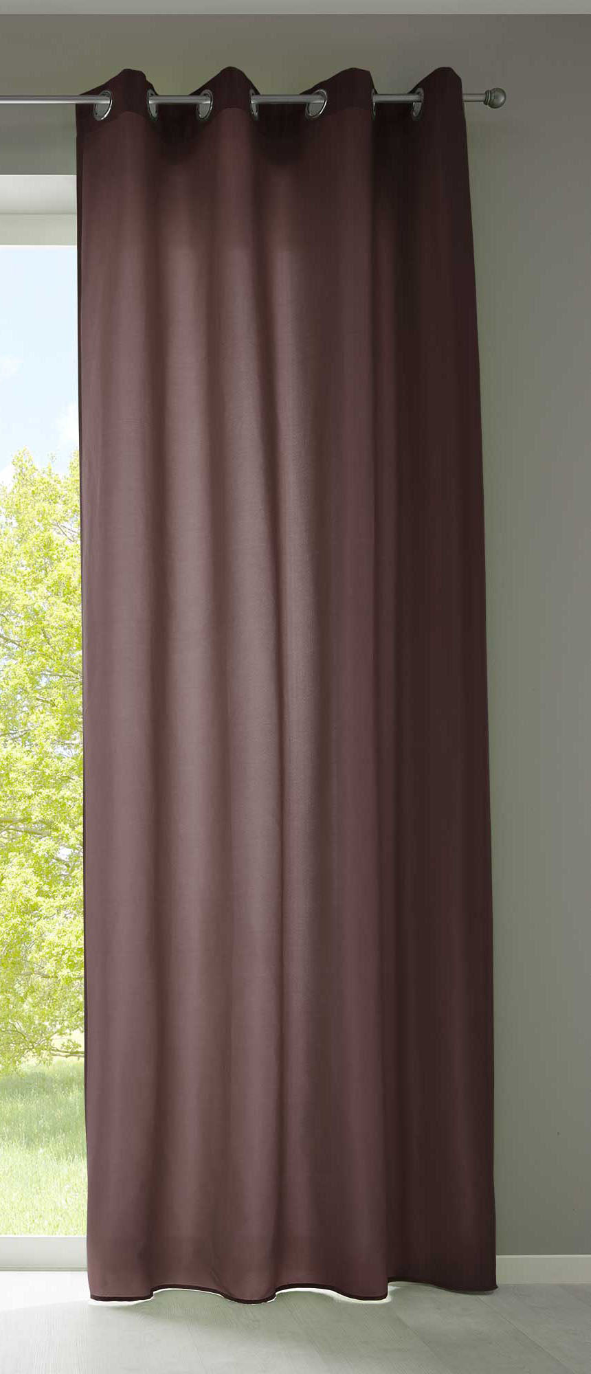 1er Set Vorhänge Schal Ösen »Berlin« Microsatin Lichtdurchlässig Uni Matt 20405N