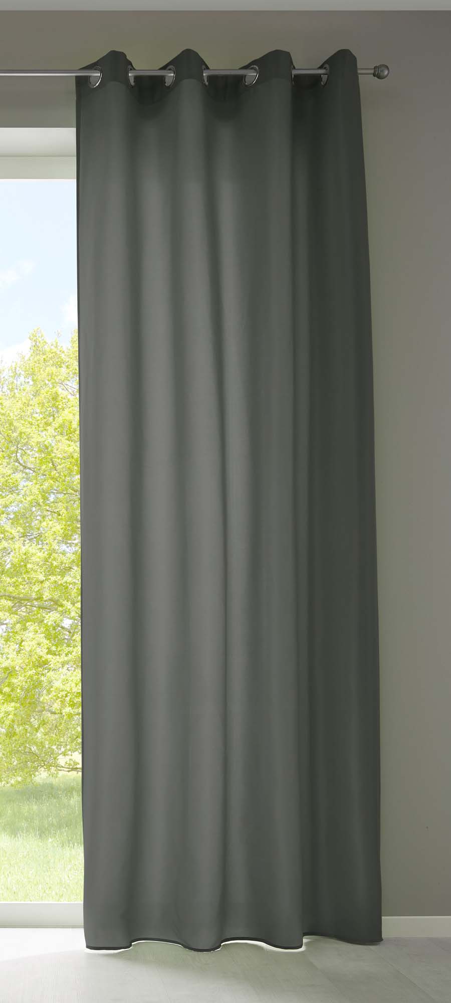 1er Set Vorhänge Schal Ösen »Berlin« Microsatin Lichtdurchlässig Uni Matt 20405N