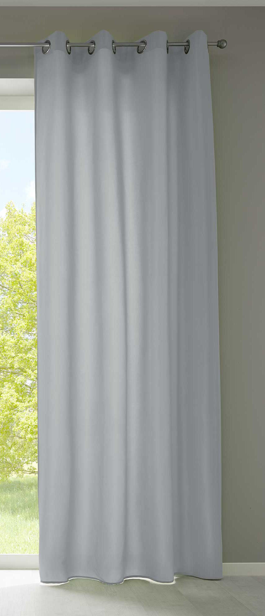 1er Set Vorhänge Schal Ösen »Berlin« Microsatin Lichtdurchlässig Uni Matt 20405N