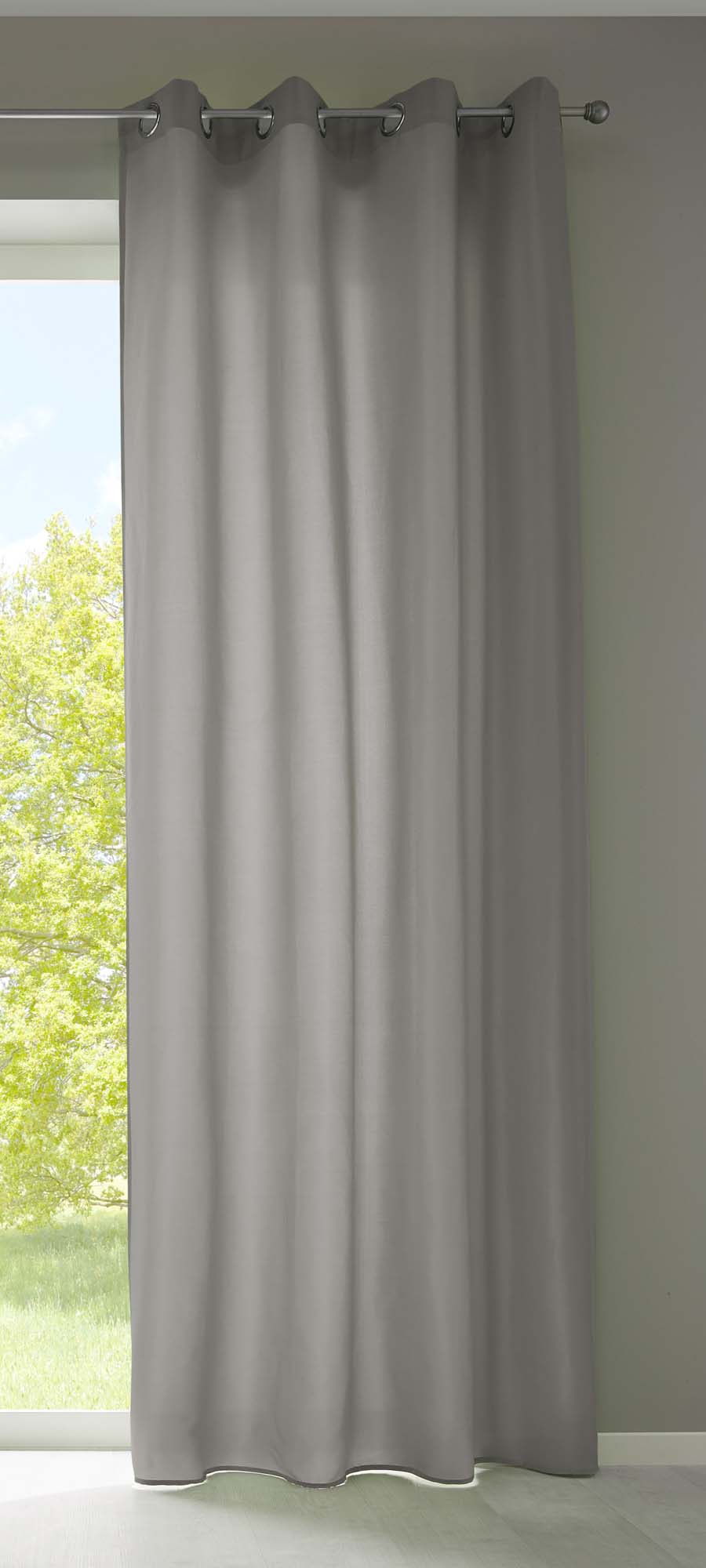 1er Set Vorhänge Schal Ösen »Berlin« Microsatin Lichtdurchlässig Uni Matt 20405N
