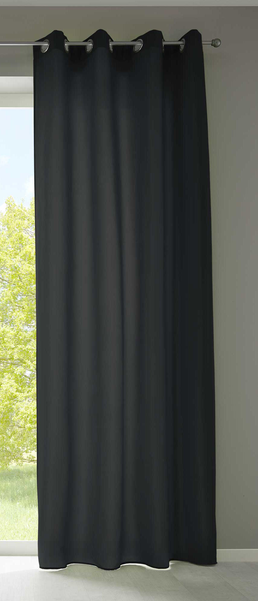 1er Set Vorhänge Schal Ösen »Berlin« Microsatin Lichtdurchlässig Uni Matt 20405N