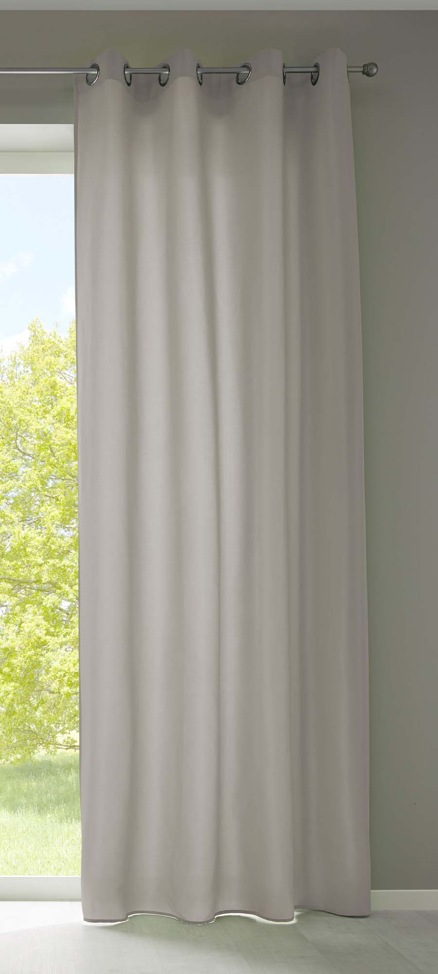 1er Set Vorhänge Schal Ösen »Berlin« Microsatin Lichtdurchlässig Uni Matt 20405N