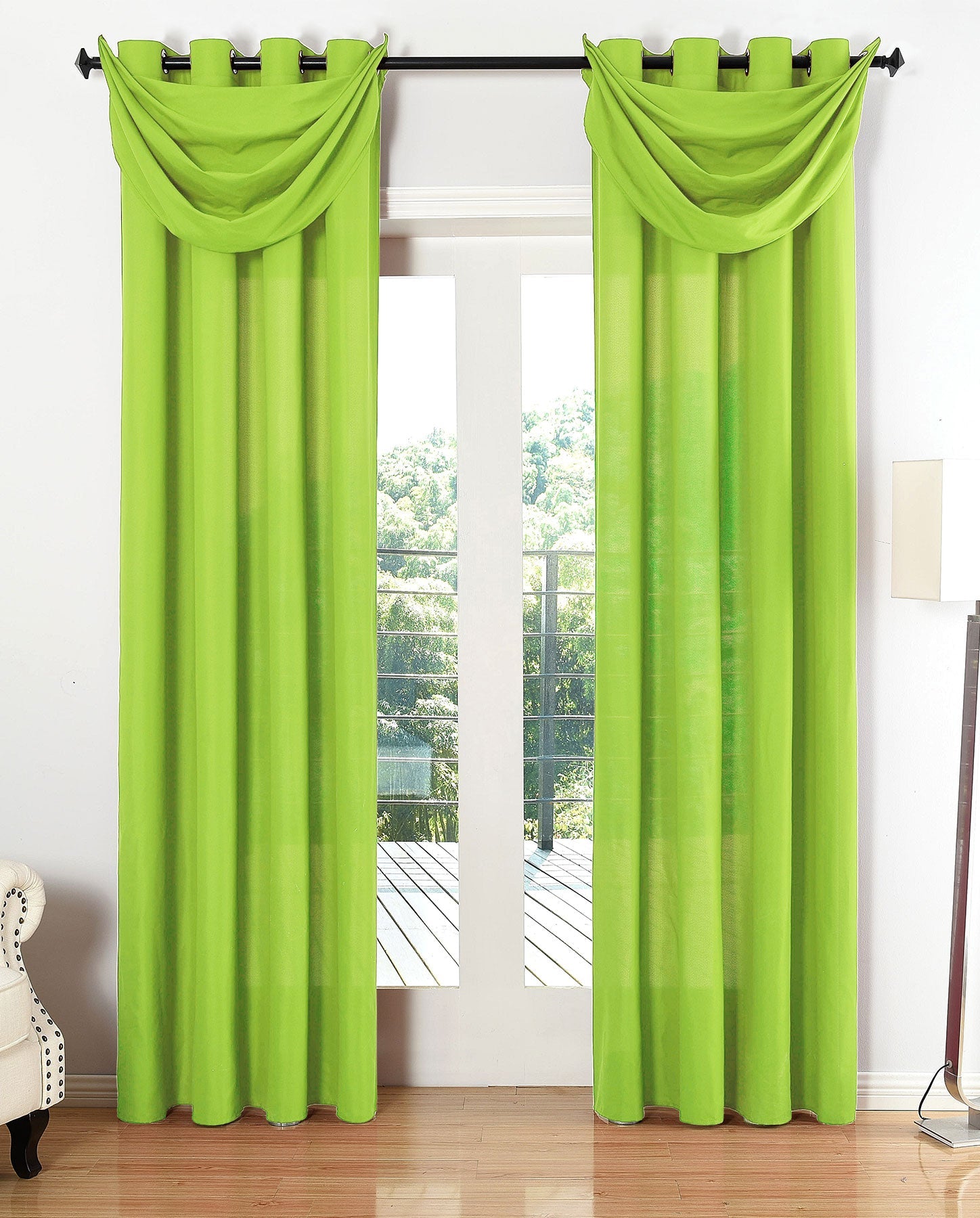 Vorhang Set Schal Ösen Microsatin Segeltuch Querbehang lichtdurchlässig Deko Wohnzimmer 20405S4