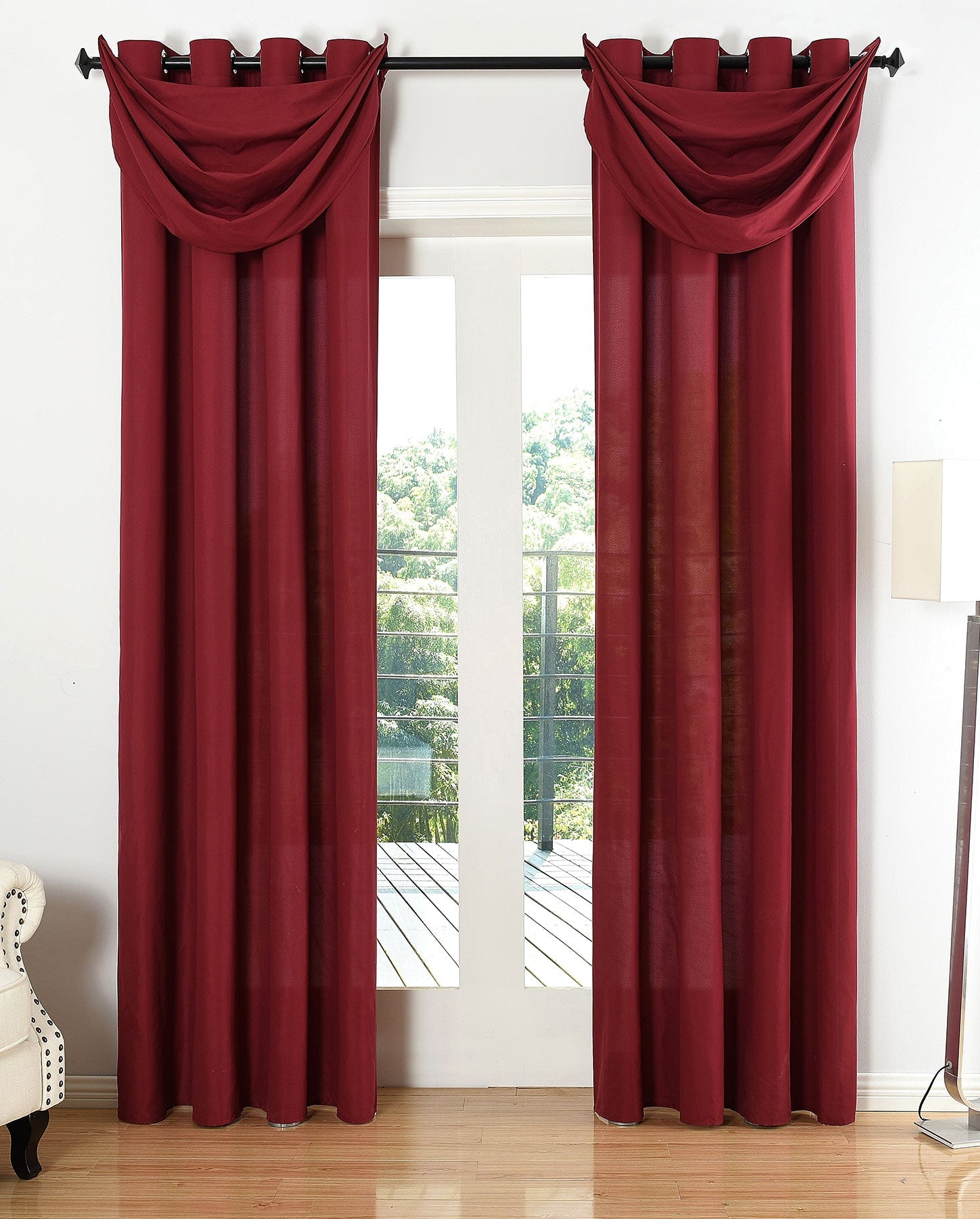 Vorhang Set Schal Ösen Microsatin Segeltuch Querbehang lichtdurchlässig Deko Wohnzimmer 20405S4