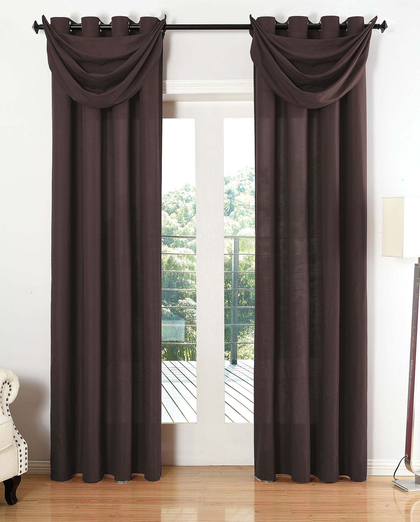 Vorhang Set Schal Ösen Microsatin Segeltuch Querbehang lichtdurchlässig Deko Wohnzimmer 20405S4
