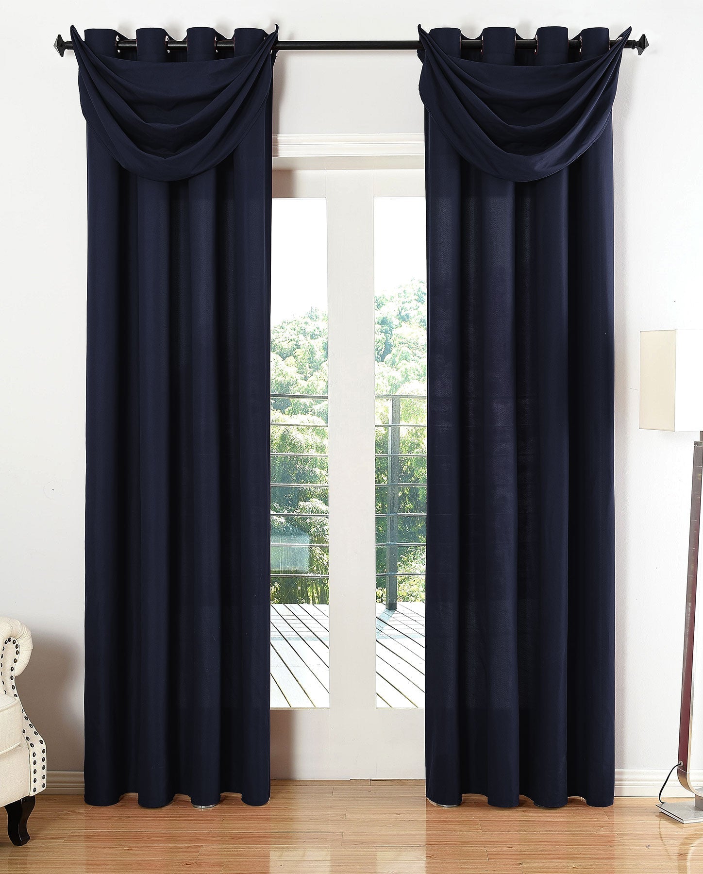Vorhang Set Schal Ösen Microsatin Segeltuch Querbehang lichtdurchlässig Deko Wohnzimmer 20405S4