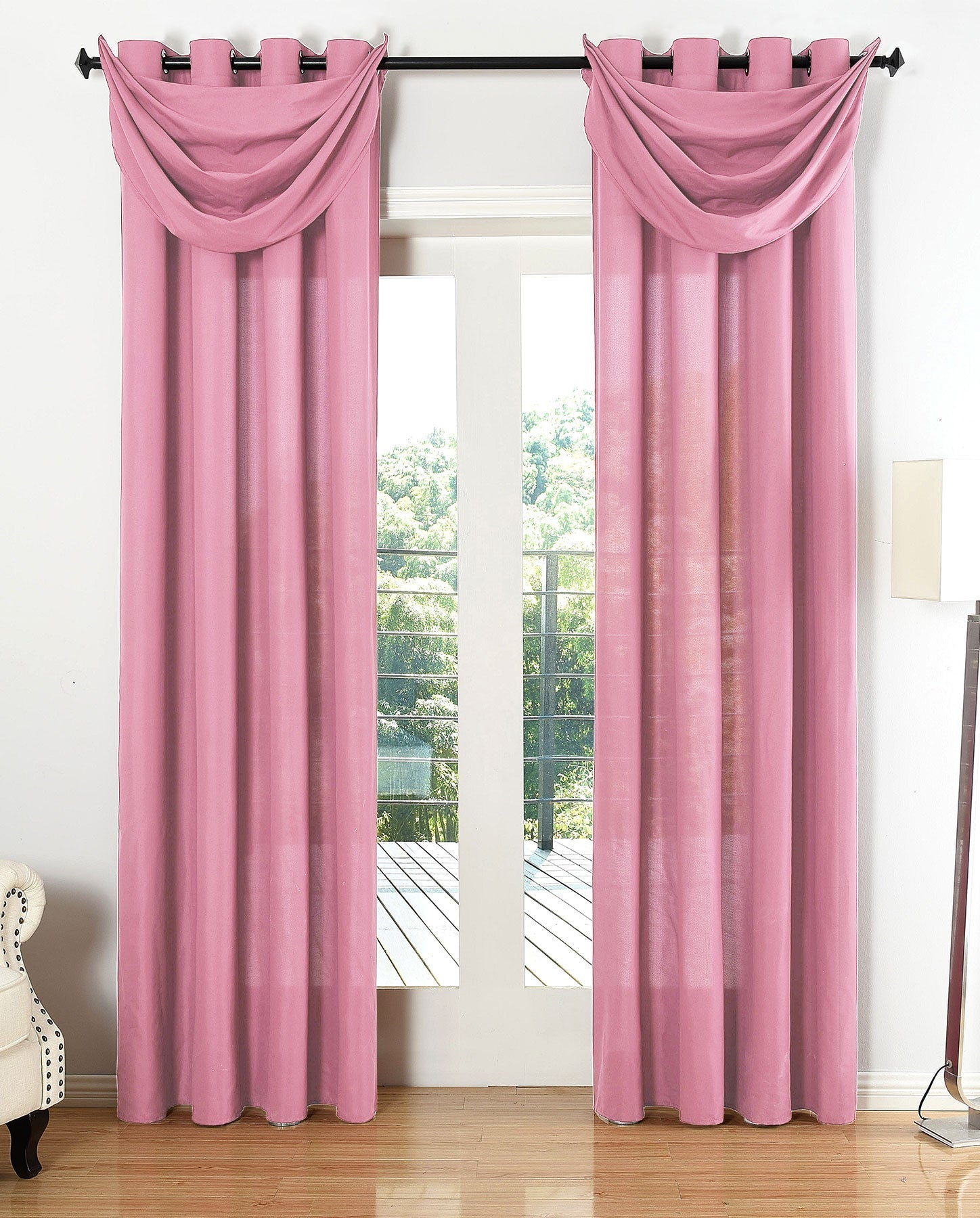 Vorhang Set Schal Ösen Microsatin Segeltuch Querbehang lichtdurchlässig Deko Wohnzimmer 20405S4