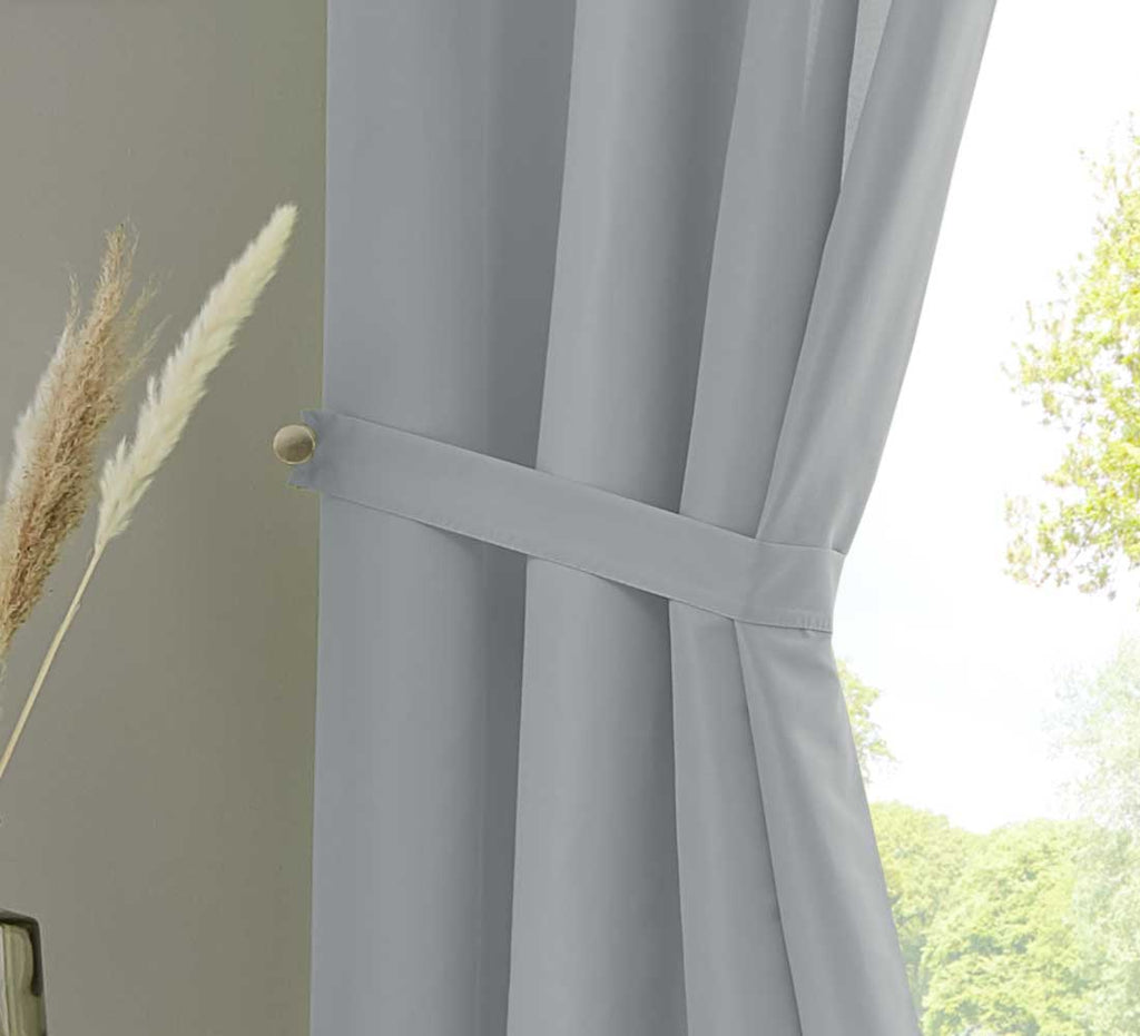 2er Set Vorhänge Schal Schlaufen »Berlin« Microsatin Lichtdurchlässig Kräuselband Uni Matt 20400N2
