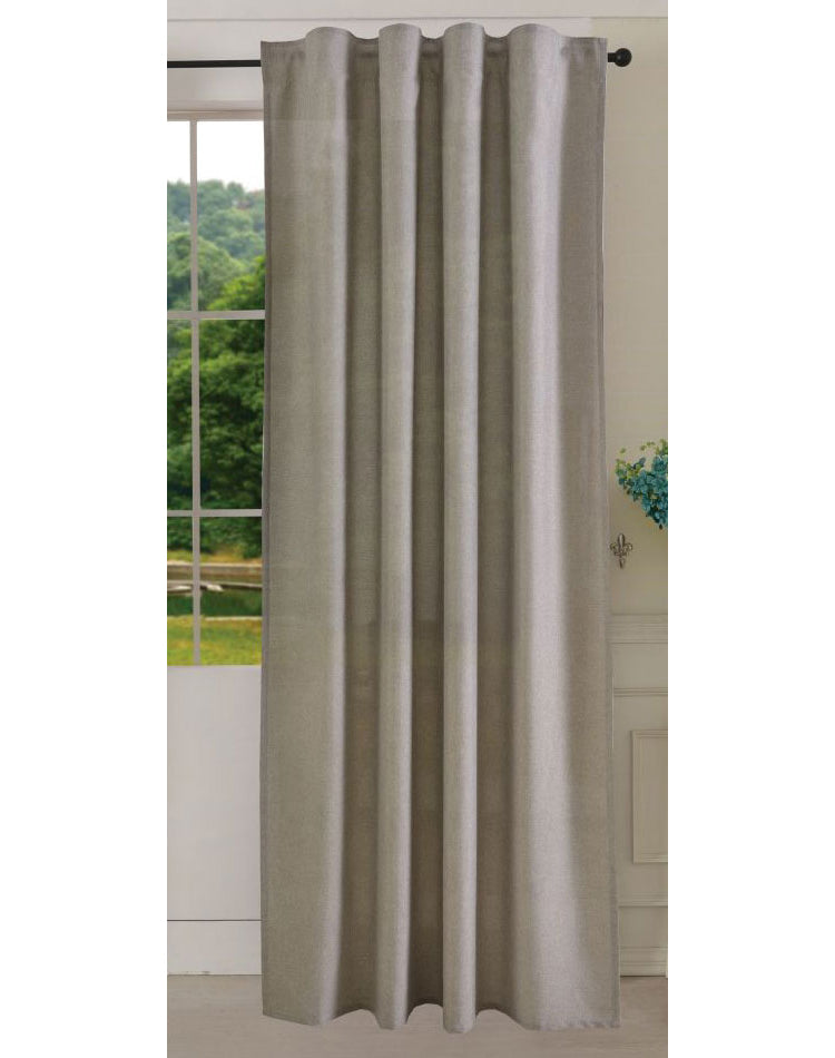 Vorhang Schal verdeckte Schlaufen >>Cationic<< blickdicht Leinen Optik natura seidenmatt  (HxB)  Landhaus Stil 20440