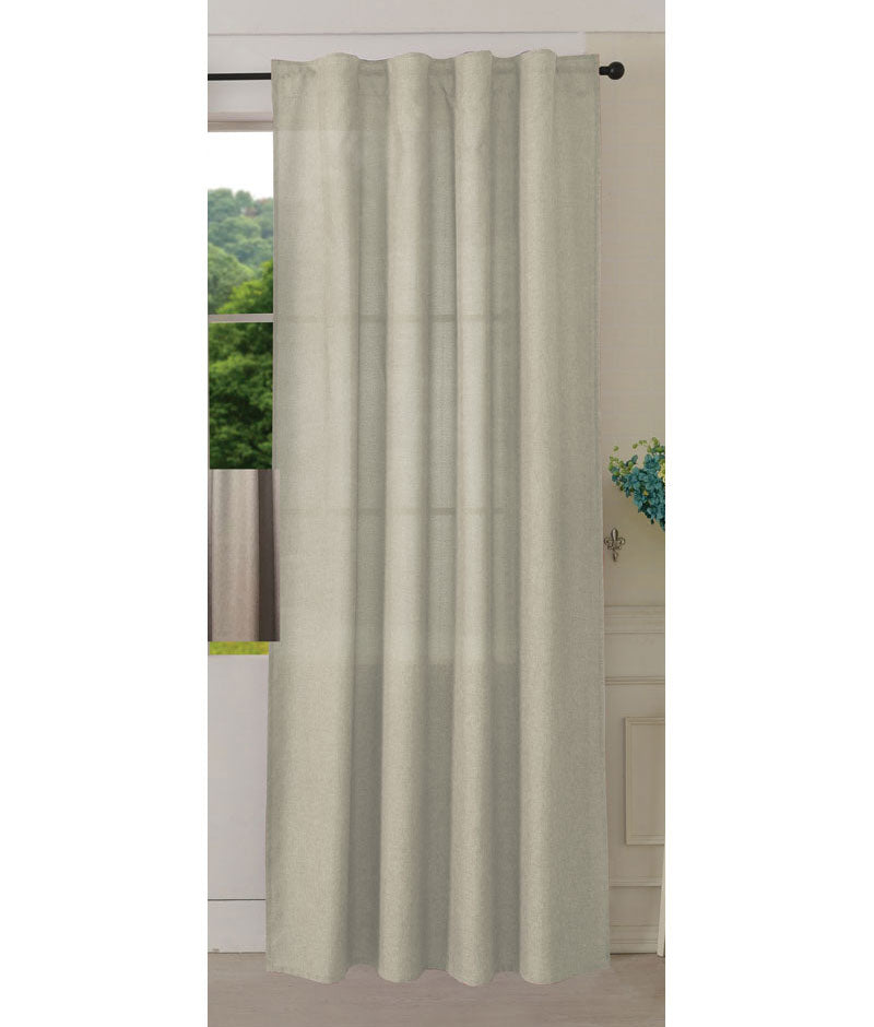 Vorhang Schal verdeckte Schlaufen >>Cationic<< blickdicht Leinen Optik natura seidenmatt  (HxB)  Landhaus Stil 20440