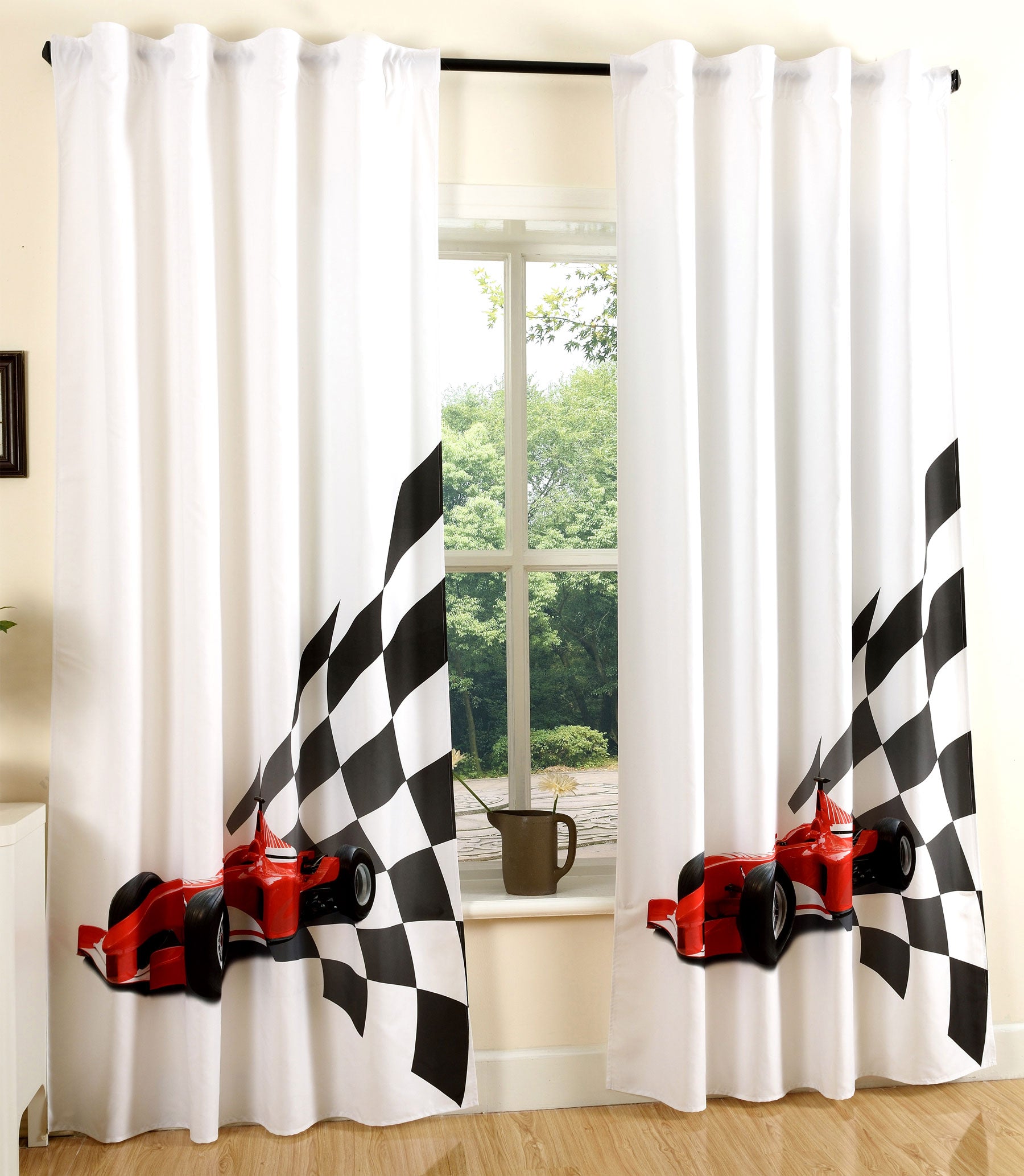 2er Set Vorhang Schal blickdicht verdeckte Schlaufen Universalband Digitaldruck (Höhe x Breite cm) 204902