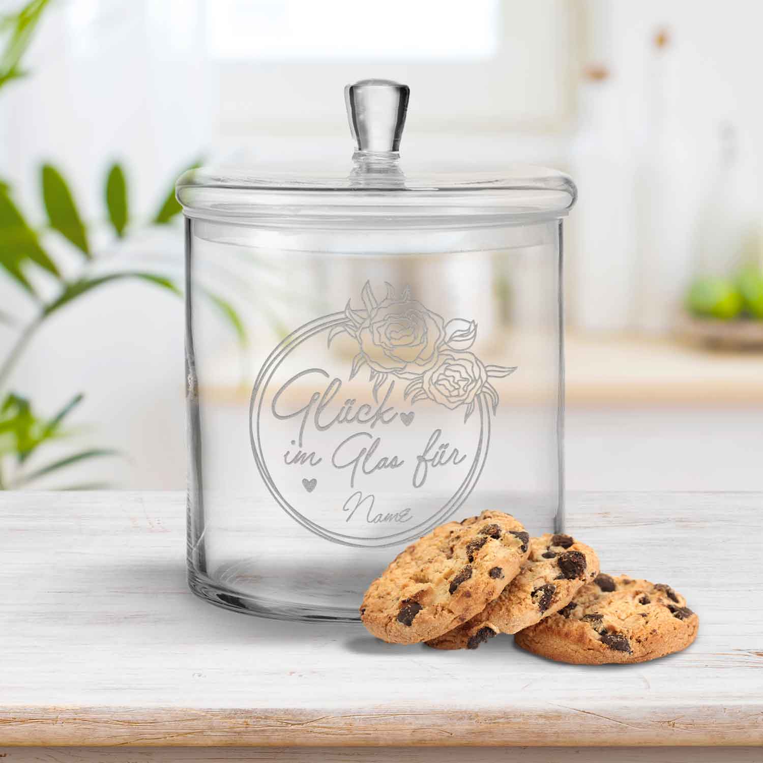Leonardo Keksglas mit Gravur "Glück im Glas"