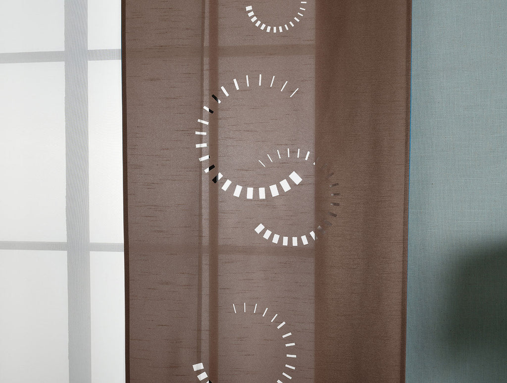 2er-Pack Schiebegardine Flächenvorhang Avila Lasercut Wildseide Optik Voile  cm (HxB) inkl. Paneelwagen und Beschwerungsstangen 165610