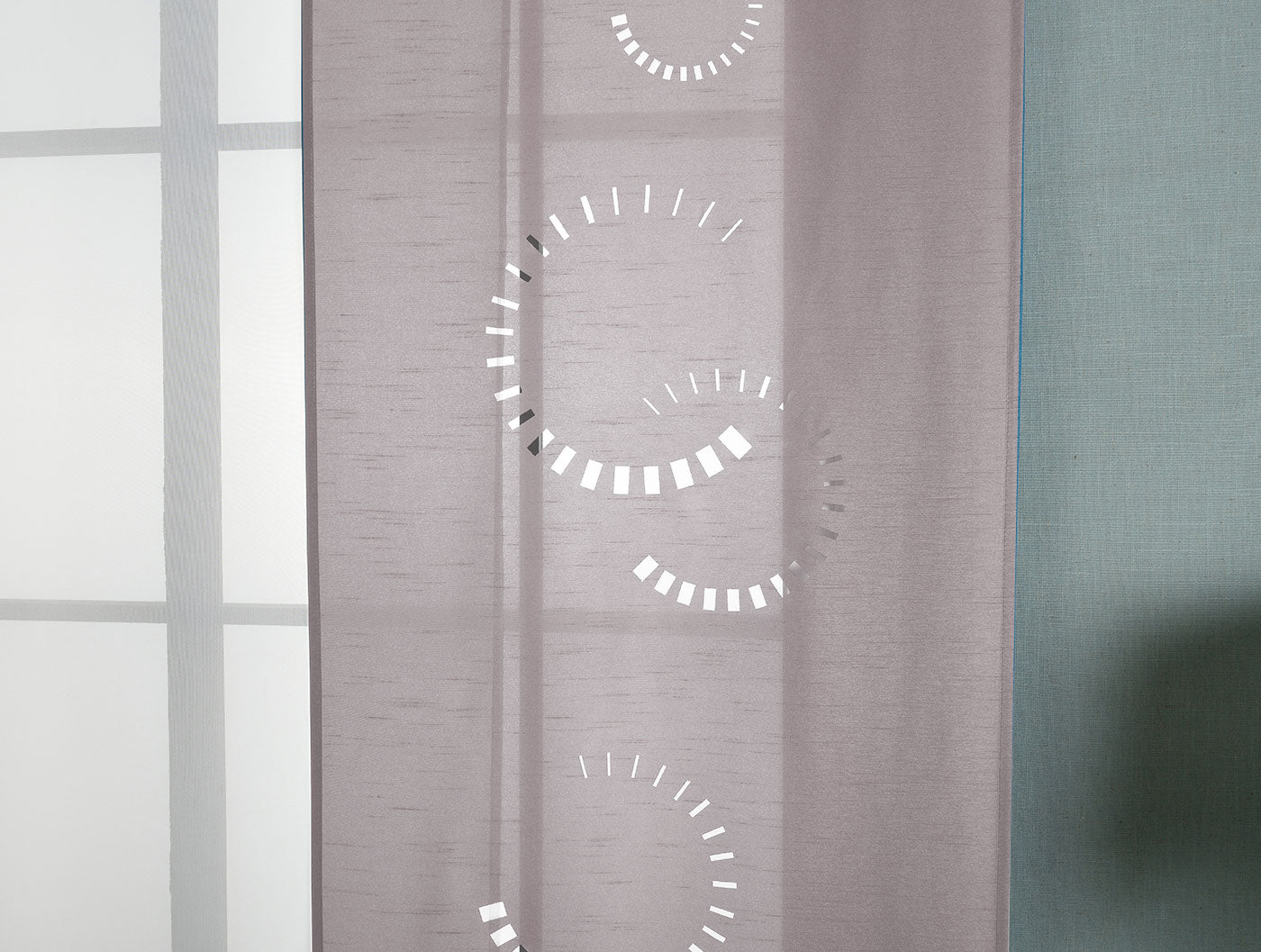 2er-Pack Schiebegardine Flächenvorhang Avila Lasercut Wildseide Optik Voile  cm (HxB) inkl. Paneelwagen und Beschwerungsstangen 165610