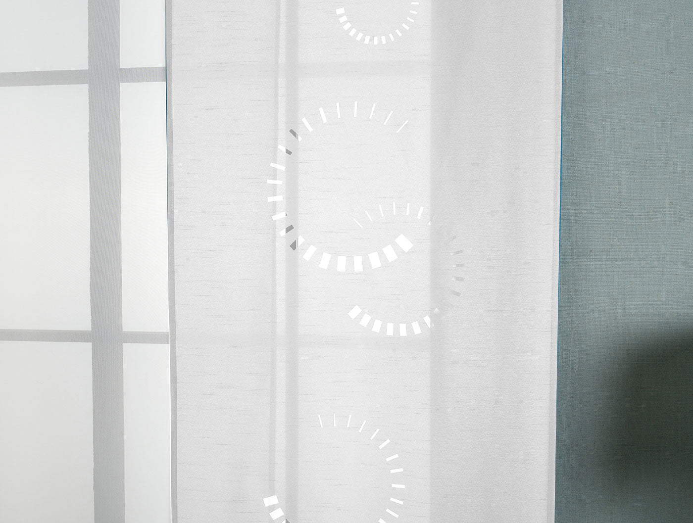 2er-Pack Schiebegardine Flächenvorhang Avila Lasercut Wildseide Optik Voile  cm (HxB) inkl. Paneelwagen und Beschwerungsstangen 165610