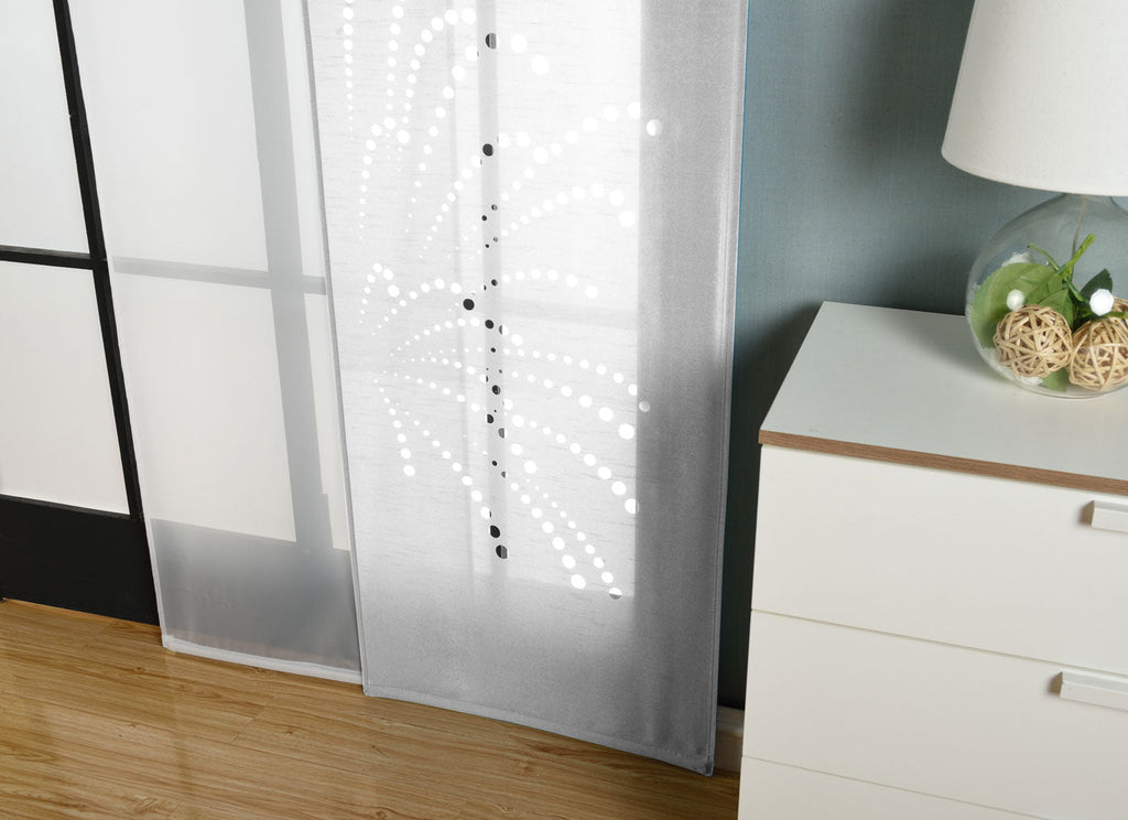 2er-Pack Schiebegardine Flächenvorhang Rodez Lasercut Wildseide Optik Voile  cm (HxB) inkl. Paneelwagen und Beschwerungsstangen 165640