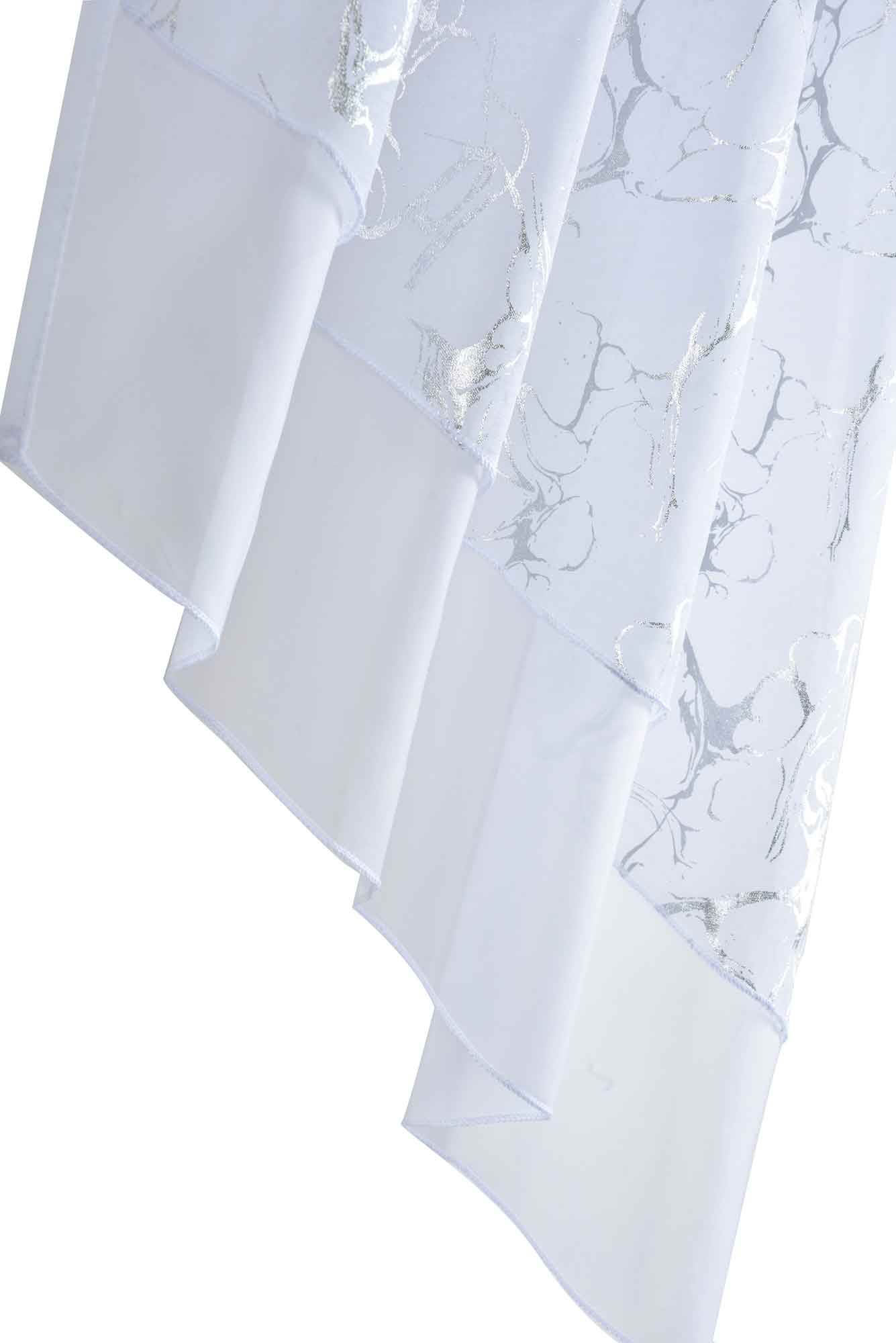 2er-Set Scheibengardine HxB 80x80 cm Weiß »PLAUEN« Kurzgardine Tunneldurchzug Bogen Gardine Universalband Bistrogardine 2023730