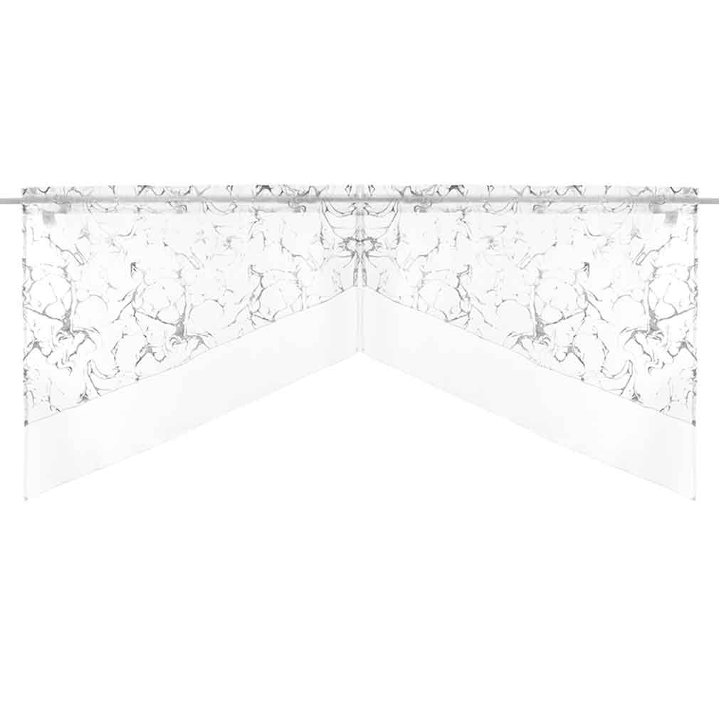 2er-Set Scheibengardine HxB 80x80 cm Weiß »PLAUEN« Kurzgardine Tunneldurchzug Bogen Gardine Universalband Bistrogardine 2023730