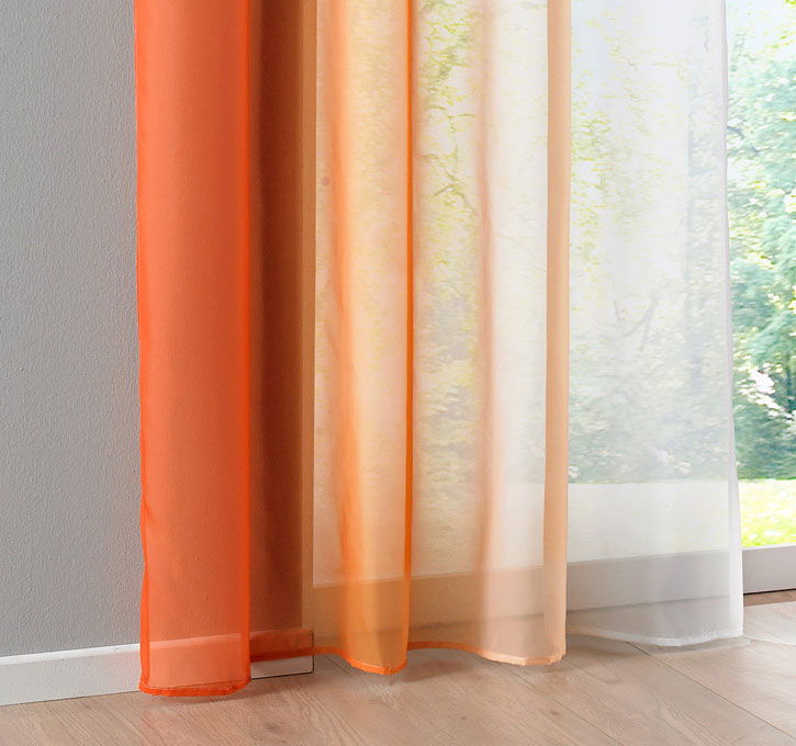 2er Pack Gardinen Vertikal Farbverlauf Druck Transparent »Modena« mit Ösen und Raffhalter, Vorhang, Dekoschal 10000183