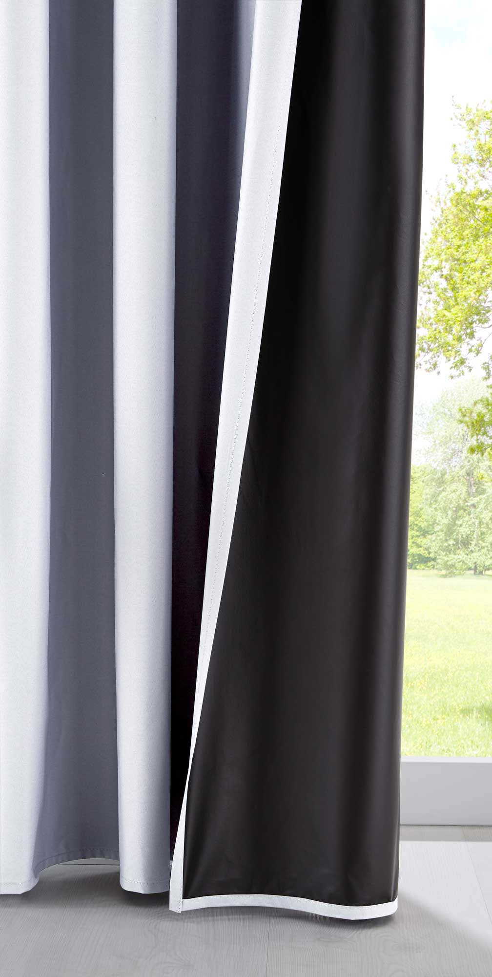 2er Pack Vorhänge Verdunkelung »DARK« 100% Blickdicht verdeckte Schlaufen Kräuselband Raffhalter Softshell Material Lichtundurchlässig 10000350-2