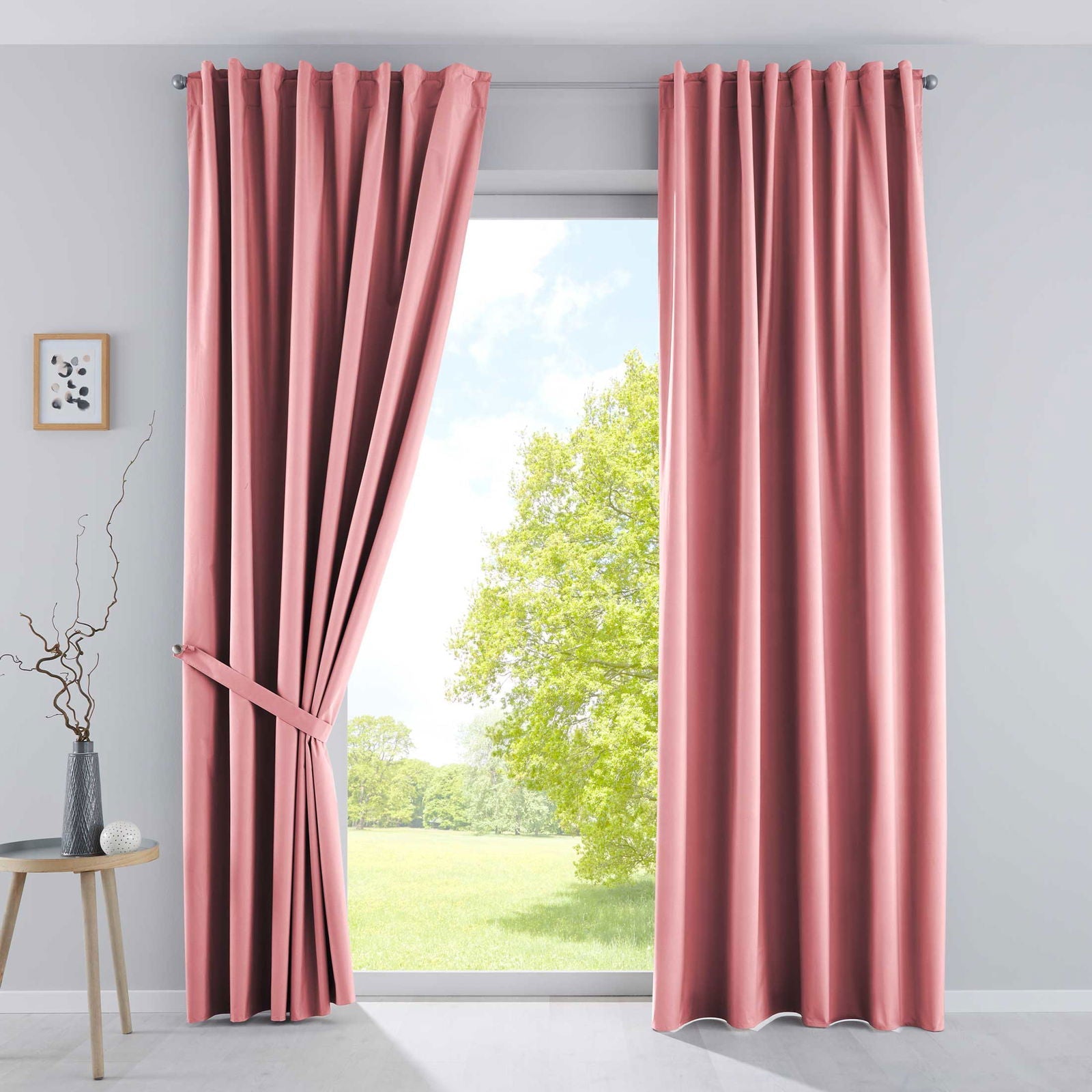 2er Pack Vorhänge Verdunkelung »DARK« 100% Blickdicht verdeckte Schlaufen Kräuselband Raffhalter Softshell Material Lichtundurchlässig 10000350-2