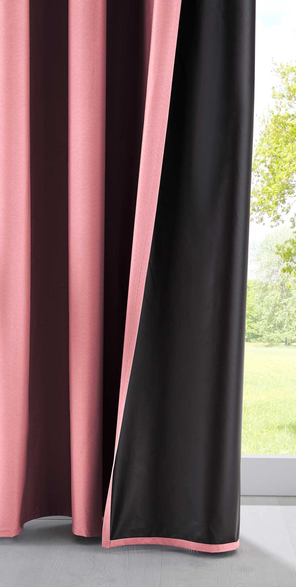 2er Pack Vorhänge Verdunkelung »DARK« 100% Blickdicht verdeckte Schlaufen Kräuselband Raffhalter Softshell Material Lichtundurchlässig 10000350-2