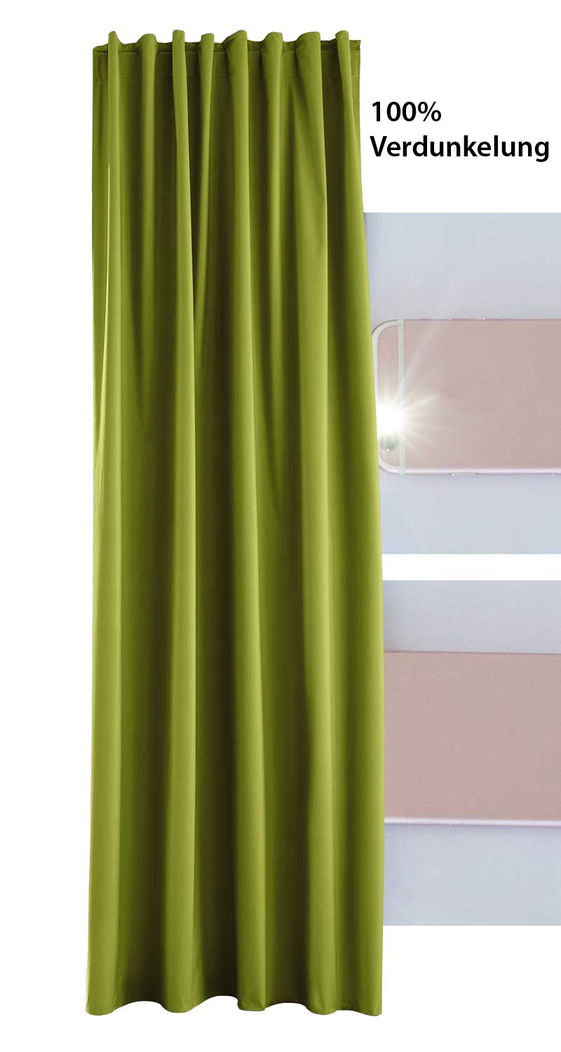 2er Pack Vorhänge Verdunkelung »DARK« 100% Blickdicht verdeckte Schlaufen Kräuselband Raffhalter Softshell Material Lichtundurchlässig 10000350-2