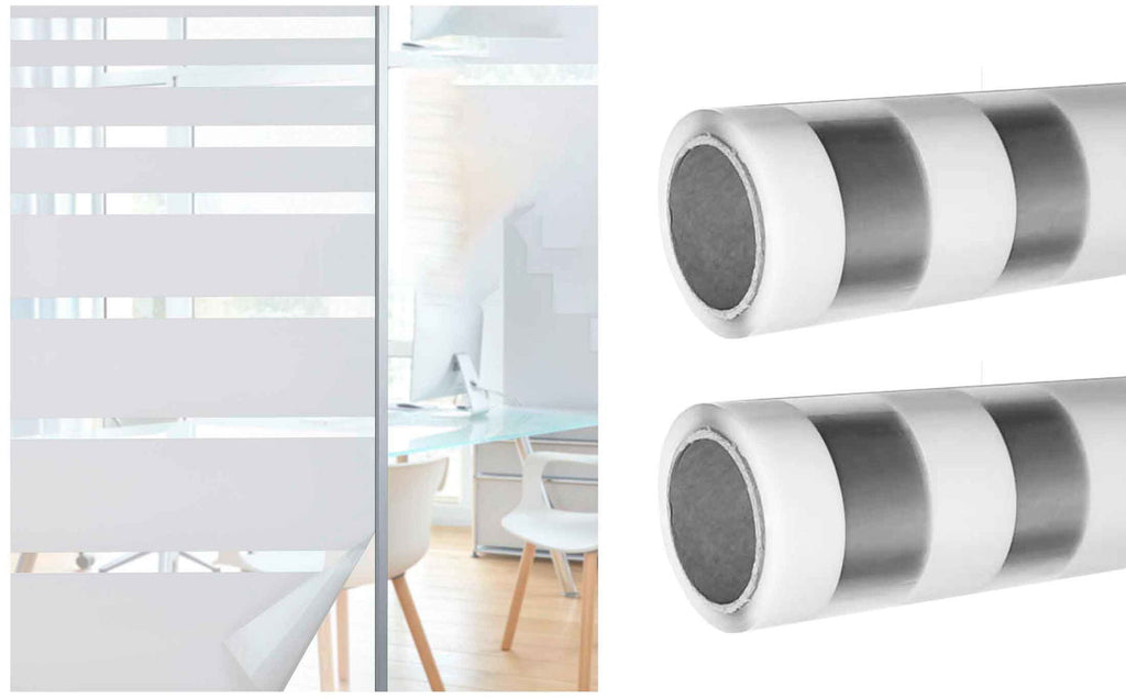 2er Set Fensterfolie selbsthaftend Streifen LxB 200x67 cm Sichtschutzfolie Anti-UV statische Haftung Folie selbstklebend 201916000-2