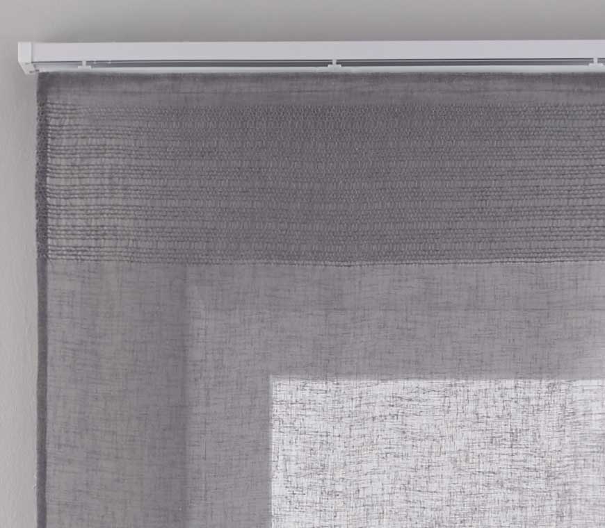 2er Set Flächenvorhänge Schiebegardinen Voile »Sanremo« Landhaus-Stil Querstreifen Leinen Häkel Optik Netzstruktur Paneelwagen 20190342-2