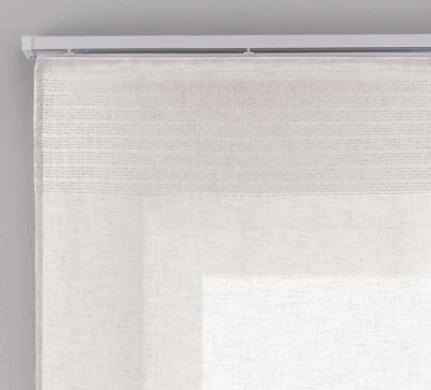 2er Set Flächenvorhänge Schiebegardinen Voile »Sanremo« Landhaus-Stil Querstreifen Leinen Häkel Optik Netzstruktur Paneelwagen 20190342-2