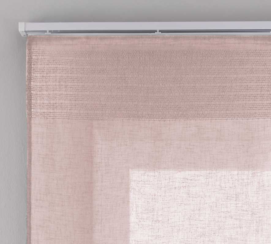 2er Set Flächenvorhänge Schiebegardinen Voile »Sanremo« Landhaus-Stil Querstreifen Leinen Häkel Optik Netzstruktur Paneelwagen 20190342-2