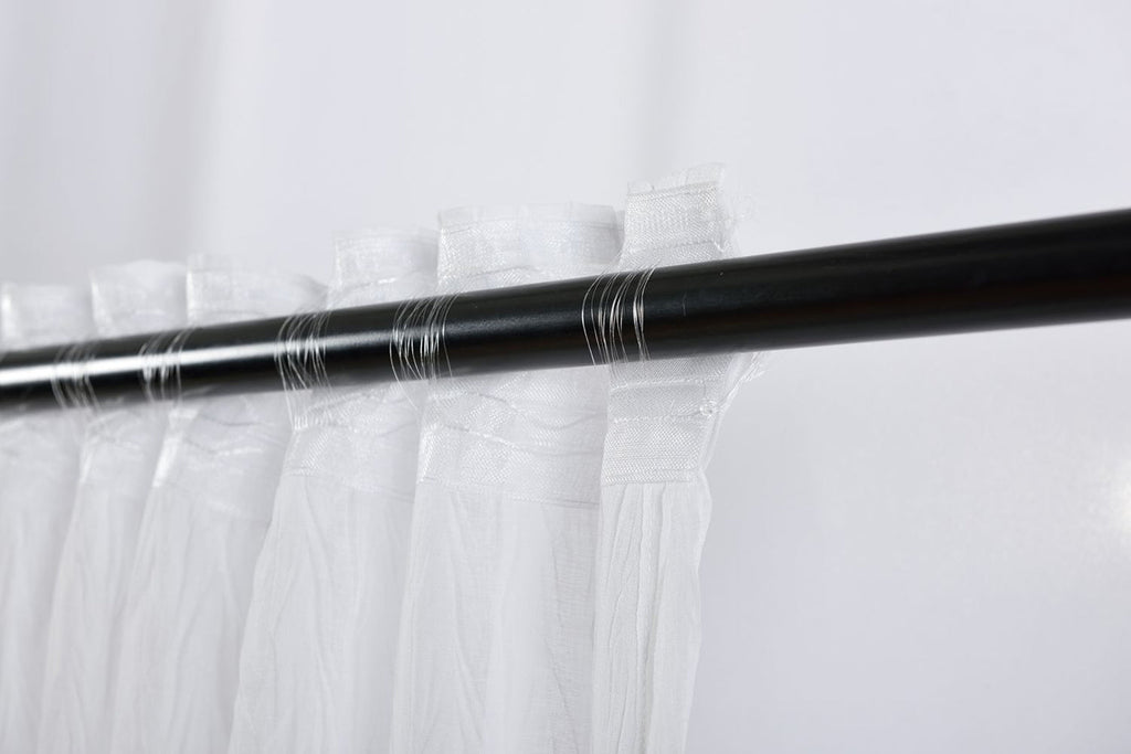 2er Set Gardinen Crushed Leinen Optik  Transparent verdeckte Schlaufen Universalband 204752