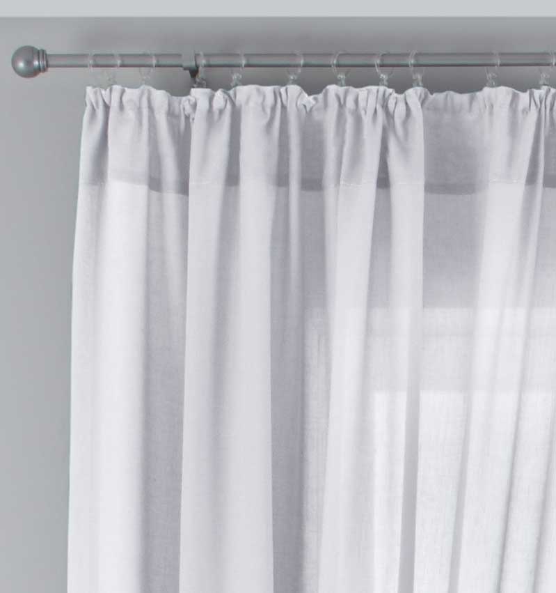 2er Set Gardinen »Nizza« Baumwoll-Voile Halbvoile Transparent Stores mit Gardinenband und Tuneldurchzug 2019031-2